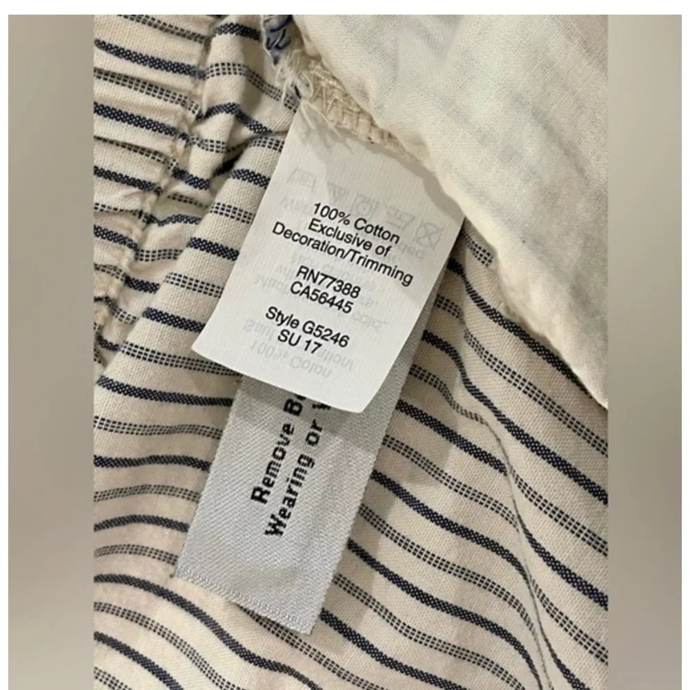 Madewell Embroidered Scallop Hem Striped Cotton‎ Shorts XS